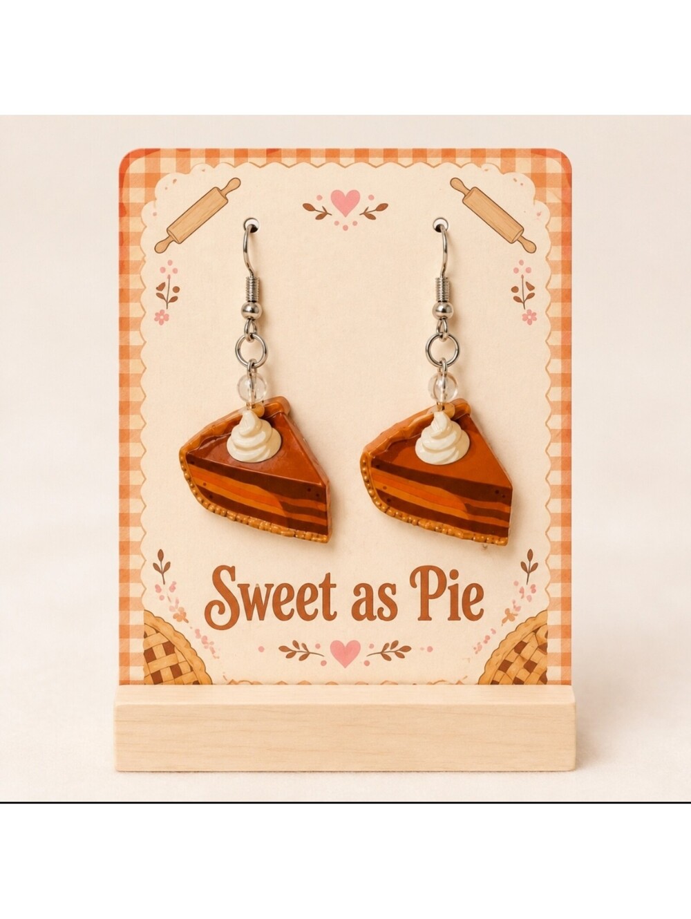 Fun Jewelry Thanksgiving Fall Pumpkin Pie Hypoallergenic Earrings